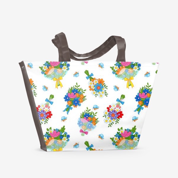 Пляжная сумка «Букеты цветов»