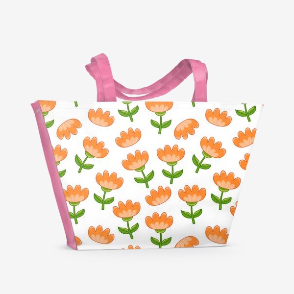 Пляжная сумка «Цветочный красивый паттерн»