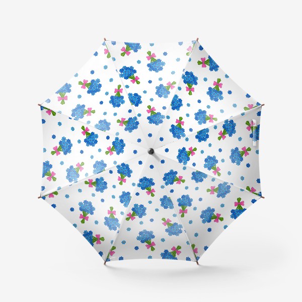 Зонт «Голубые букеты цветов»