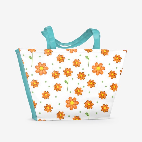 Пляжная сумка «Оранжевые ромашки»