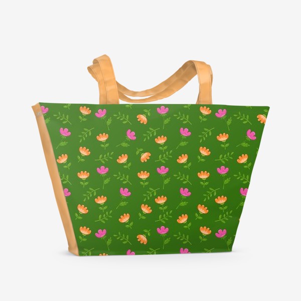 Пляжная сумка «Цветочный яркий принт»