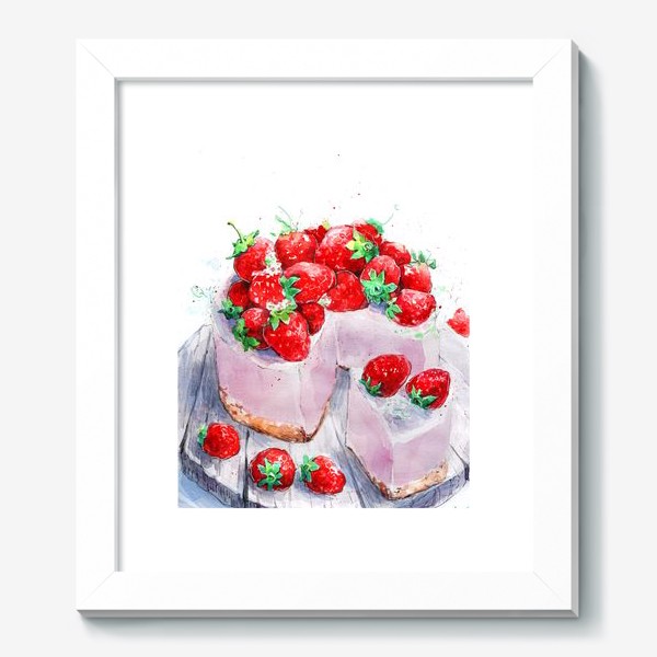 Картина «клубника. Торт. шебби-шик»
