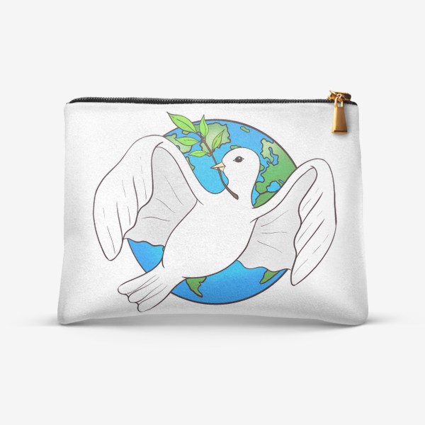 Косметичка «Белый голубь - символ мира. #нетвойне»