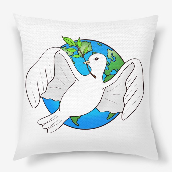 Подушка «Белый голубь - символ мира. #нетвойне»