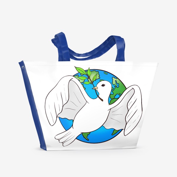 Пляжная сумка «Белый голубь - символ мира. #нетвойне»