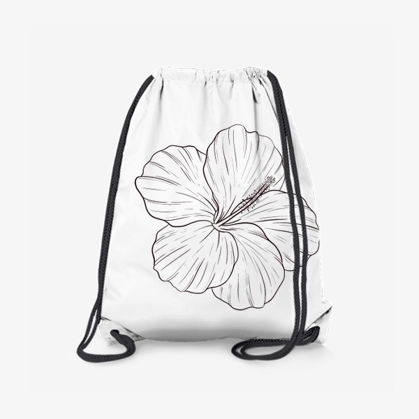 Рюкзак «Гибискус. Тропический цветок. Графика.»