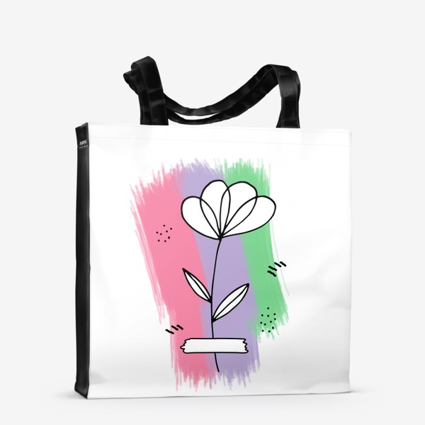 Сумка-шоппер &laquo;абстрактный цветок в дудл стиле. гербарий, бохо&raquo;