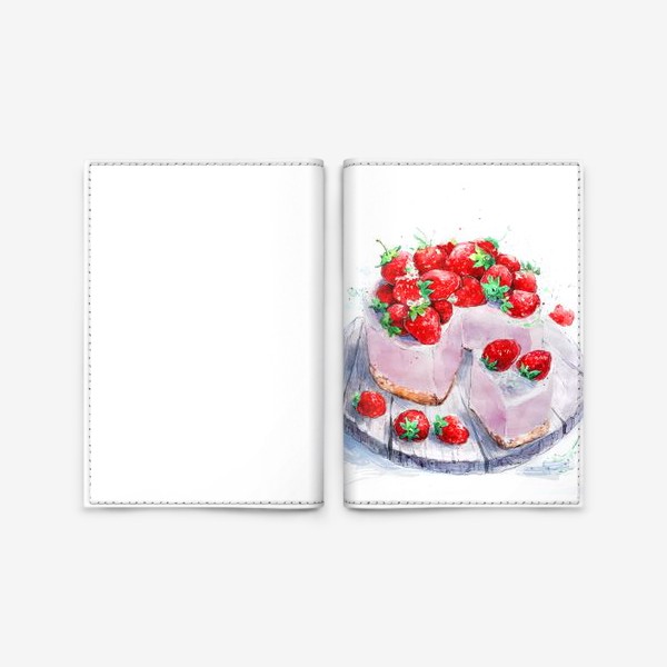 Обложка для паспорта «клубника. Торт. шебби-шик»