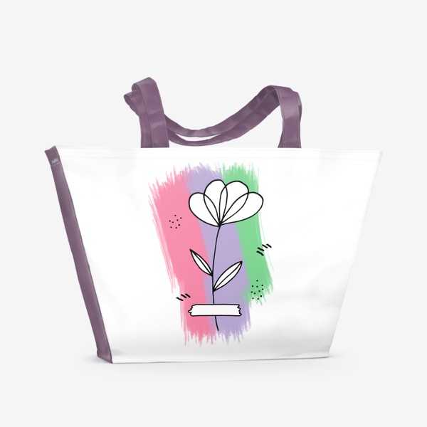 Пляжная сумка «абстрактный цветок в дудл стиле. гербарий, бохо»