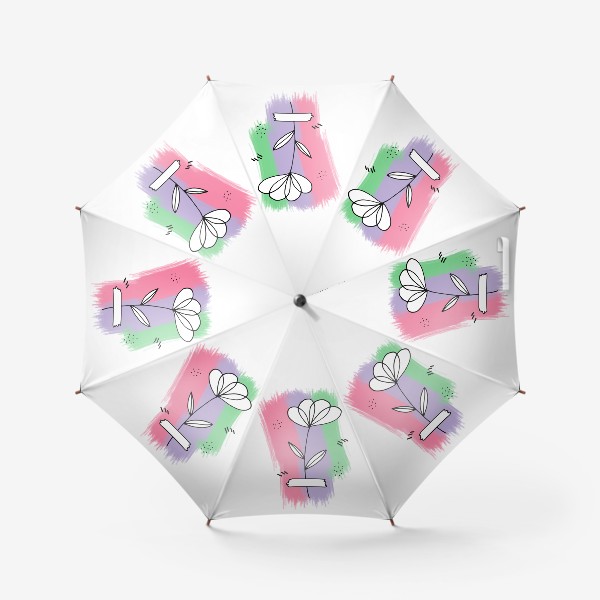 Зонт «абстрактный цветок в дудл стиле. гербарий, бохо»