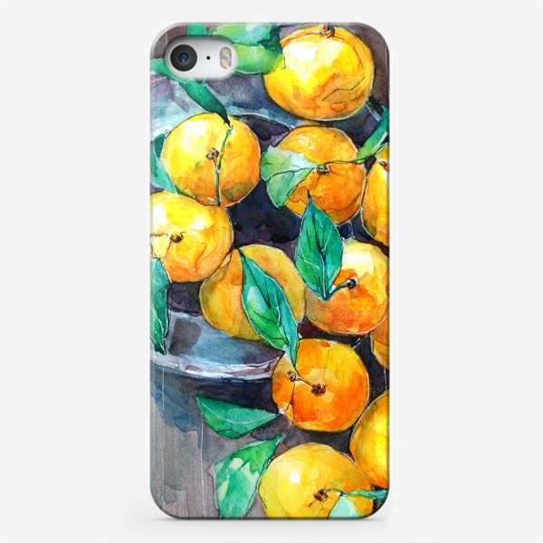 Чехол iPhone «мандарины. новый год.»