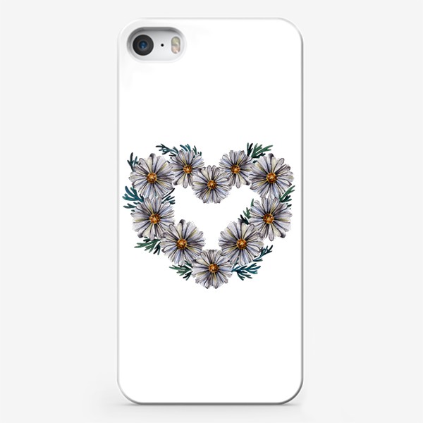 Чехол iPhone «Сердце из ромашек и листочков»
