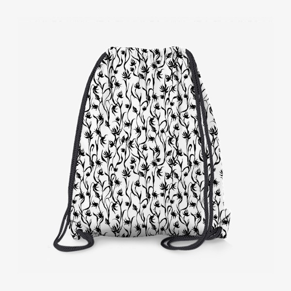Рюкзак «Черно-белый цветочный узор»