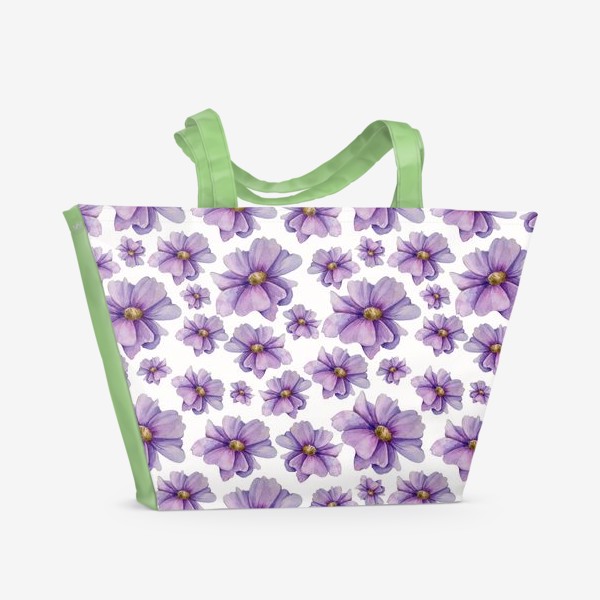 Пляжная сумка «Акварельные цветы "Космея"»