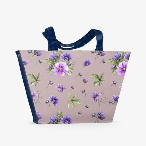 Пляжная сумка &laquo;Акварельные полевые  цветы&raquo;