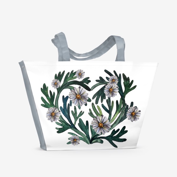 Пляжная сумка «Зелень и ромашки»