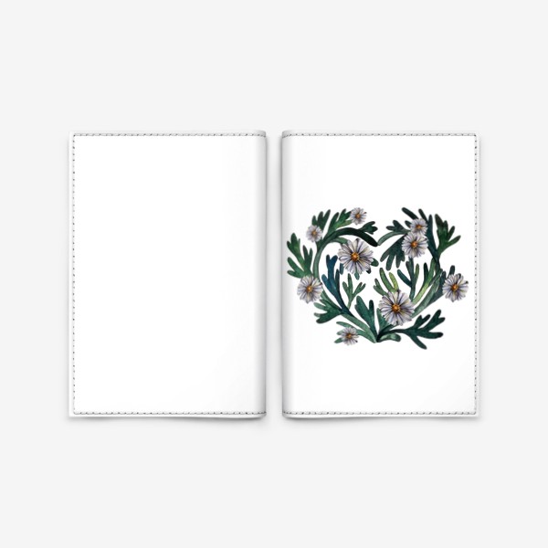 Обложка для паспорта «Зелень и ромашки»
