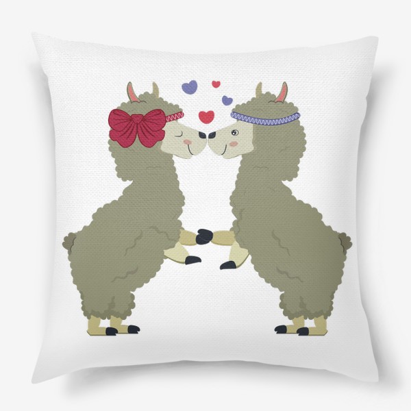 Подушка «Влюбленные ламы»