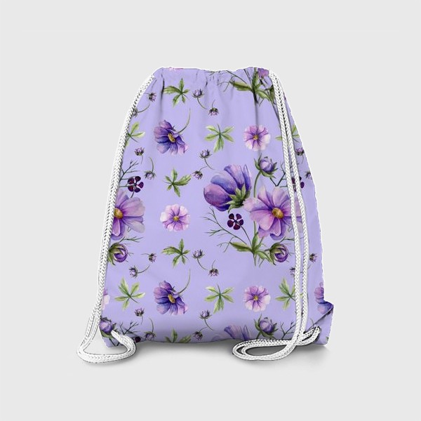Рюкзак «Узор с сиреневыми цветами»