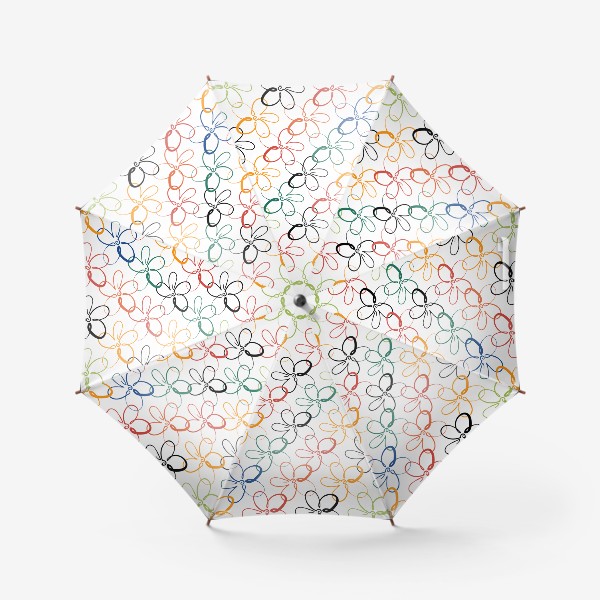 Зонт «Разноцветные цветочки. Яркий летний паттерн»