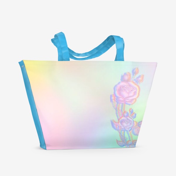 Пляжная сумка «Цветы с градиентом. Яркие цвета. »