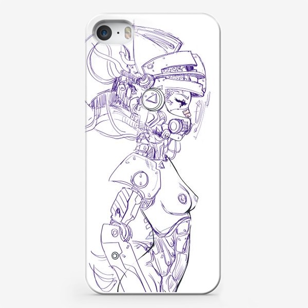 Чехол iPhone «Скетч девушки робота»