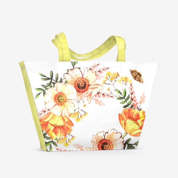 Пляжная сумка &laquo;Венок с весенними цветами&raquo;
