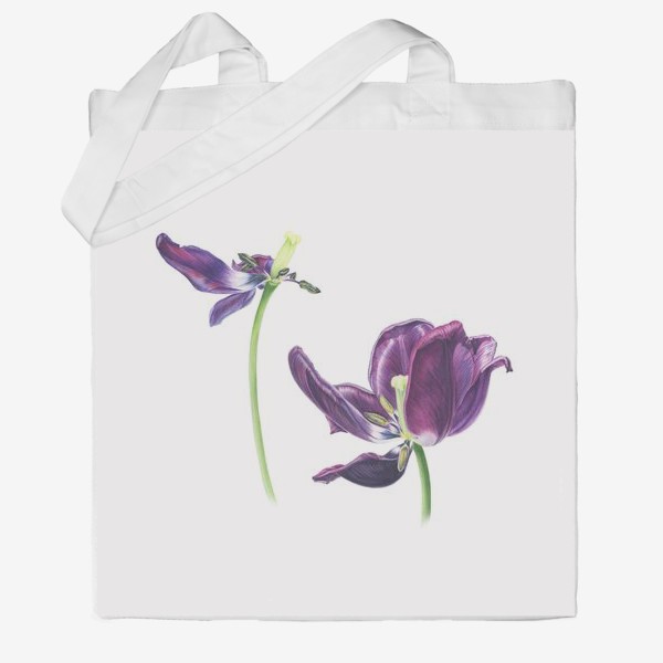 Сумка хб «Фиолетовые тюльпаны»