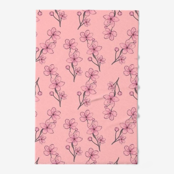 Полотенце «Цветы на розовом»