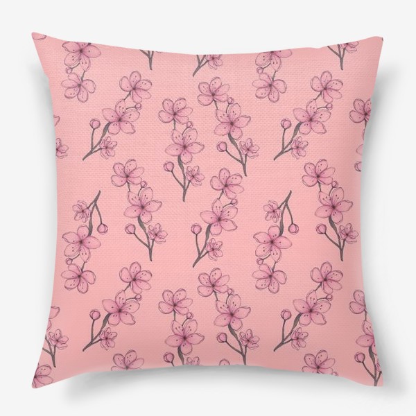 Подушка «Цветы на розовом»