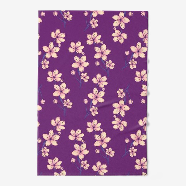 Полотенце «Цветы на фиолетовом »