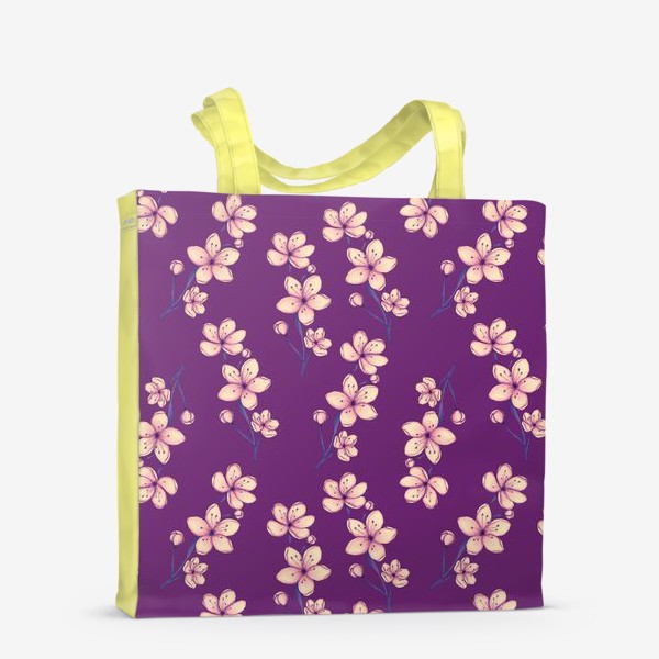 Сумка-шоппер «Цветы на фиолетовом »
