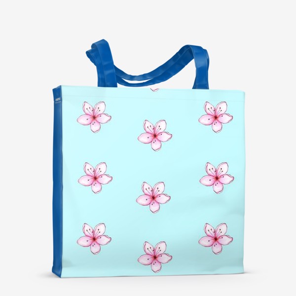 Сумка-шоппер «Цветы на голубом»