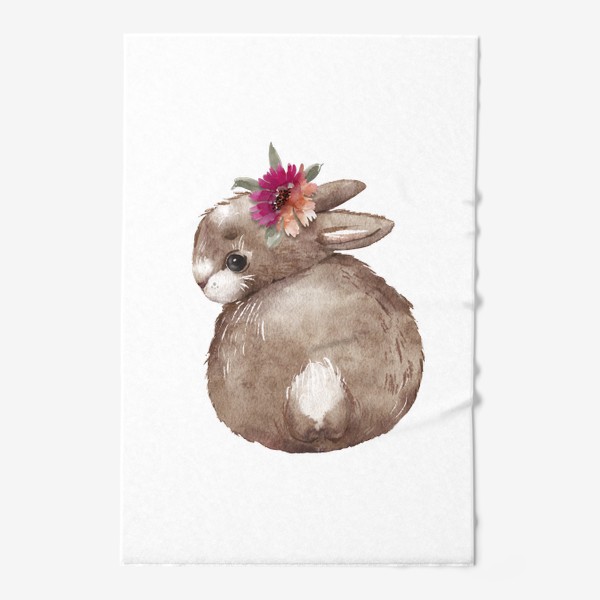 Полотенце &laquo;милый кролик с цветком &raquo;