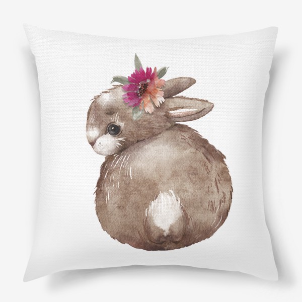 Подушка «милый кролик с цветком »