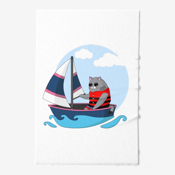 Полотенце «Кот в лодке»