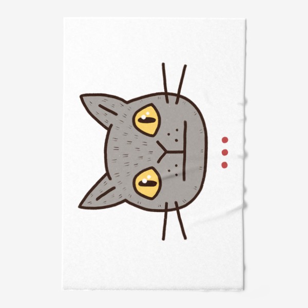 Полотенце «Серый кот в шоке»