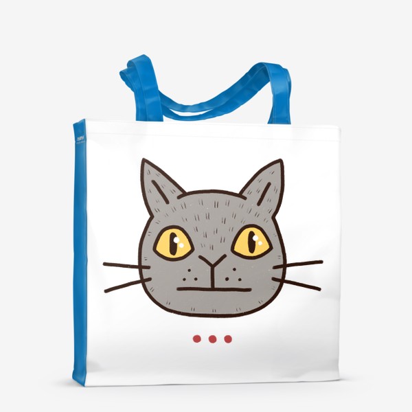 Сумка-шоппер «Серый кот в шоке»