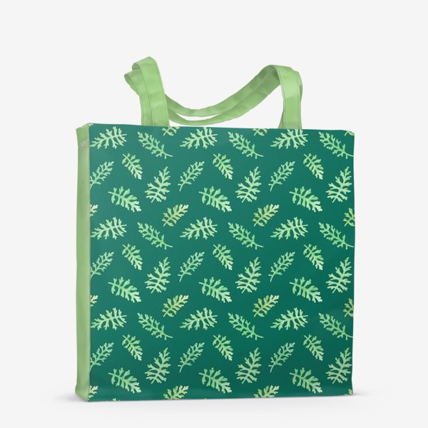 Сумка-шоппер «Паттерн "Листья на зеленом"»