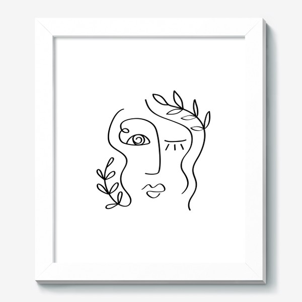 Картина «Абстрактный скетч - Девушка - рисунок одной линией - Минималистичный модный принт»