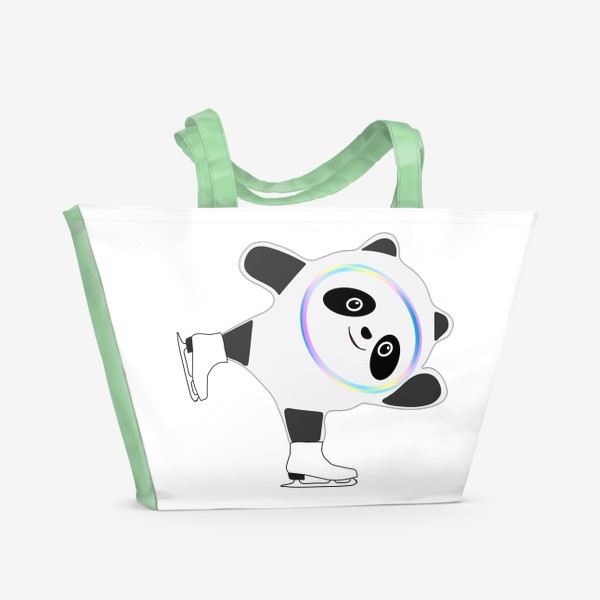Пляжная сумка «Панда на коньках»