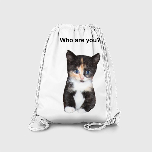 Рюкзак «Трехцветный котенок с вопросом»