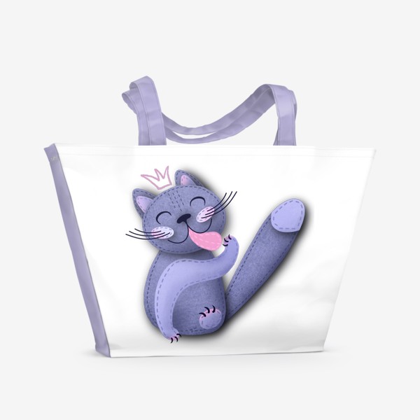 Пляжная сумка «Плюшевый кот. Кошка в короне»