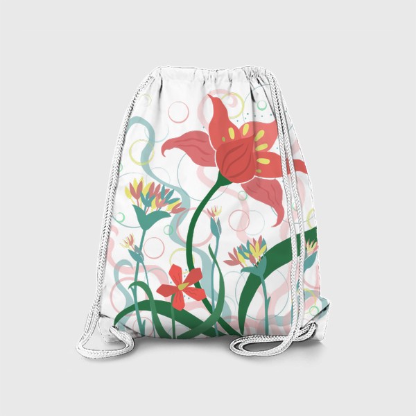 Рюкзак «Дикий тюльпан и цветущий лук.»