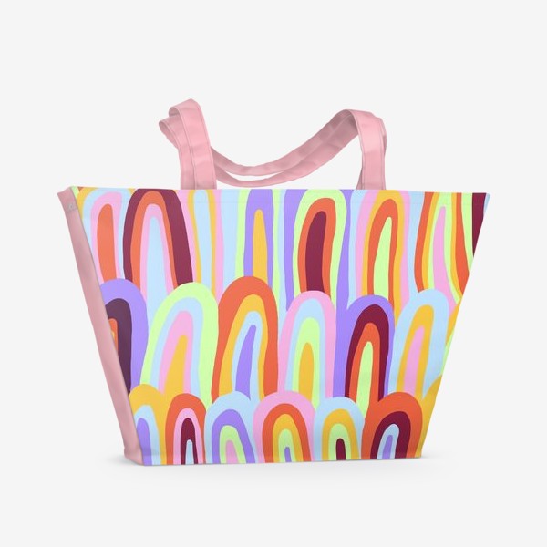 Пляжная сумка «Радужный, солнечный паттерн с ярким узором»