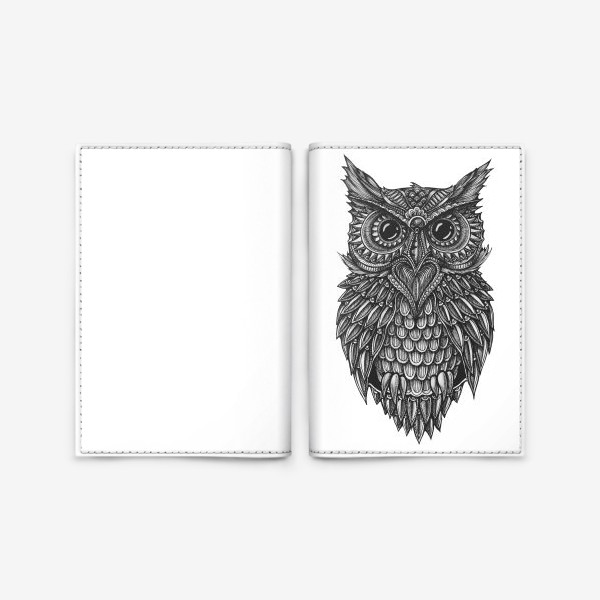 Обложка для паспорта «Чёрно белая сова»