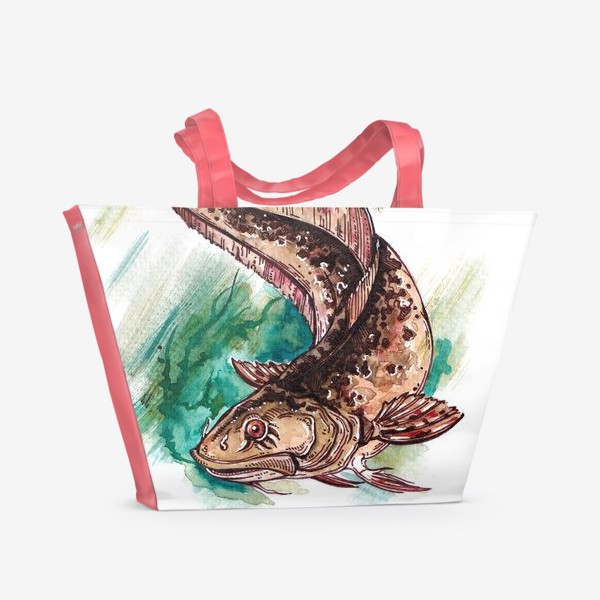 Пляжная сумка «Рыба налим»