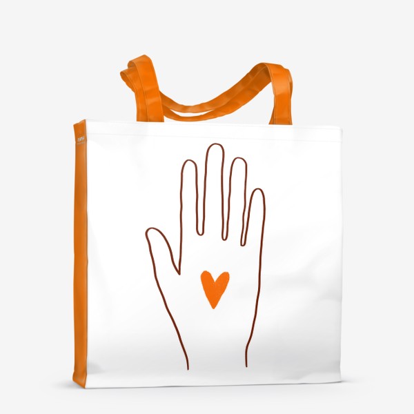 Сумка-шоппер «Рука и сердце. Любовь.»