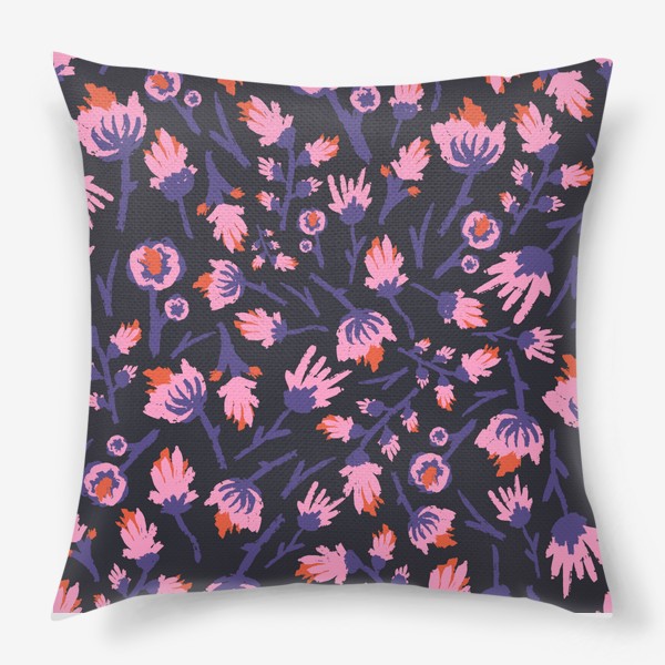 Подушка «Дикие цветы в фиолетовом»