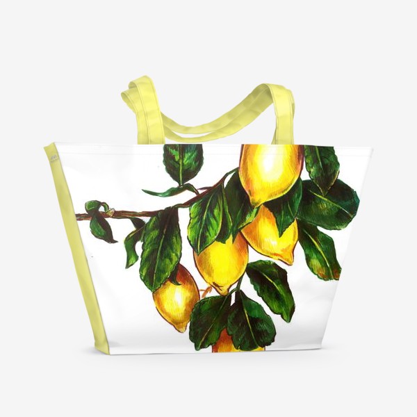 Пляжная сумка «лимоны на ветке »